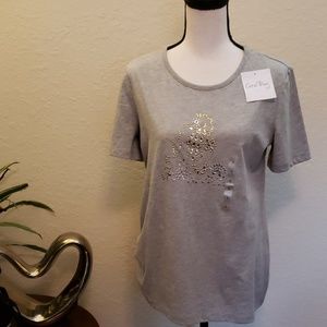 Coral Bay short sleeve gray top with seahorse